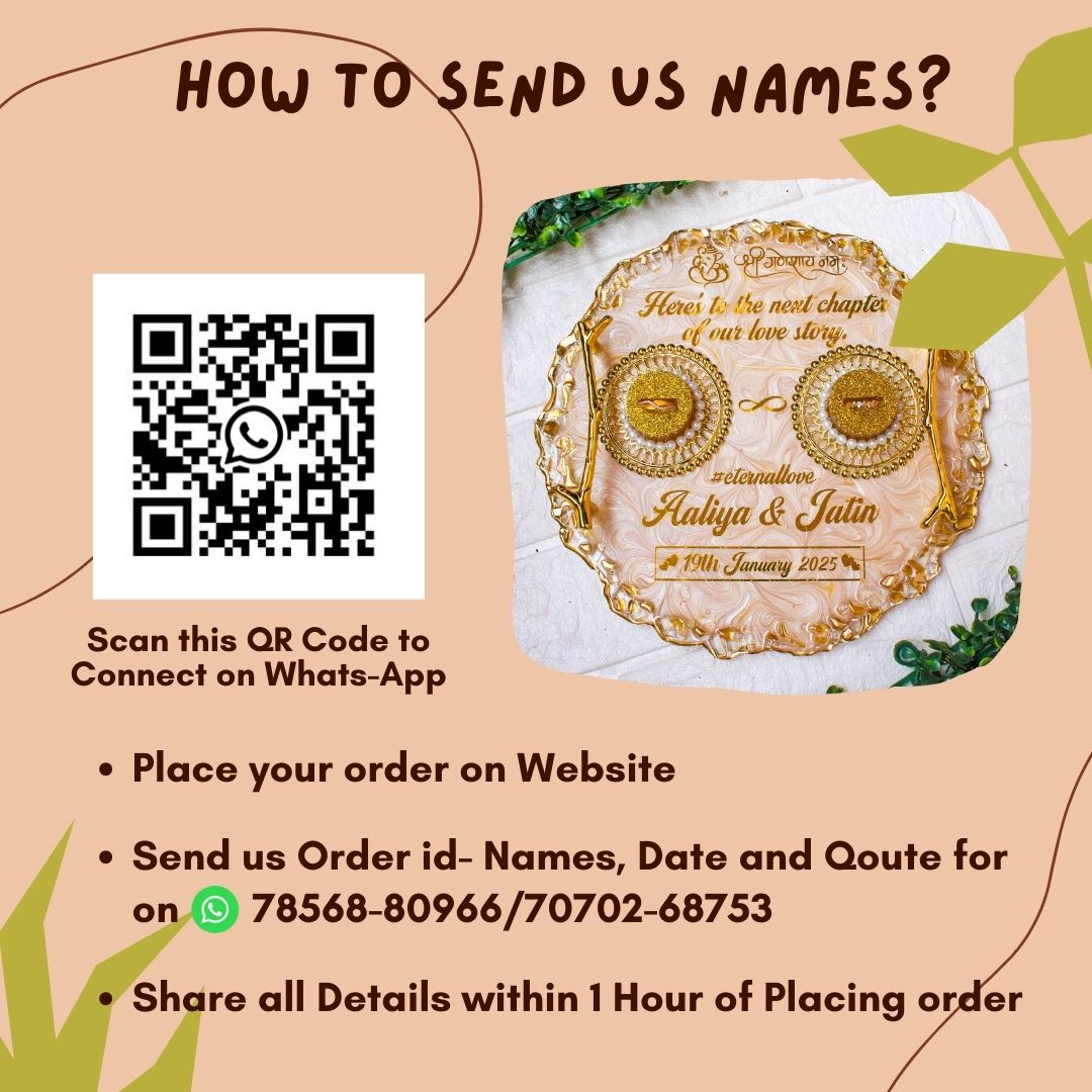 Rezica™ Royal Resin (Golden Gleam) Wedding Engagement Ring Platter with 2 Premium Ring Boxes made with Real Dry Flowers (10 Inches)