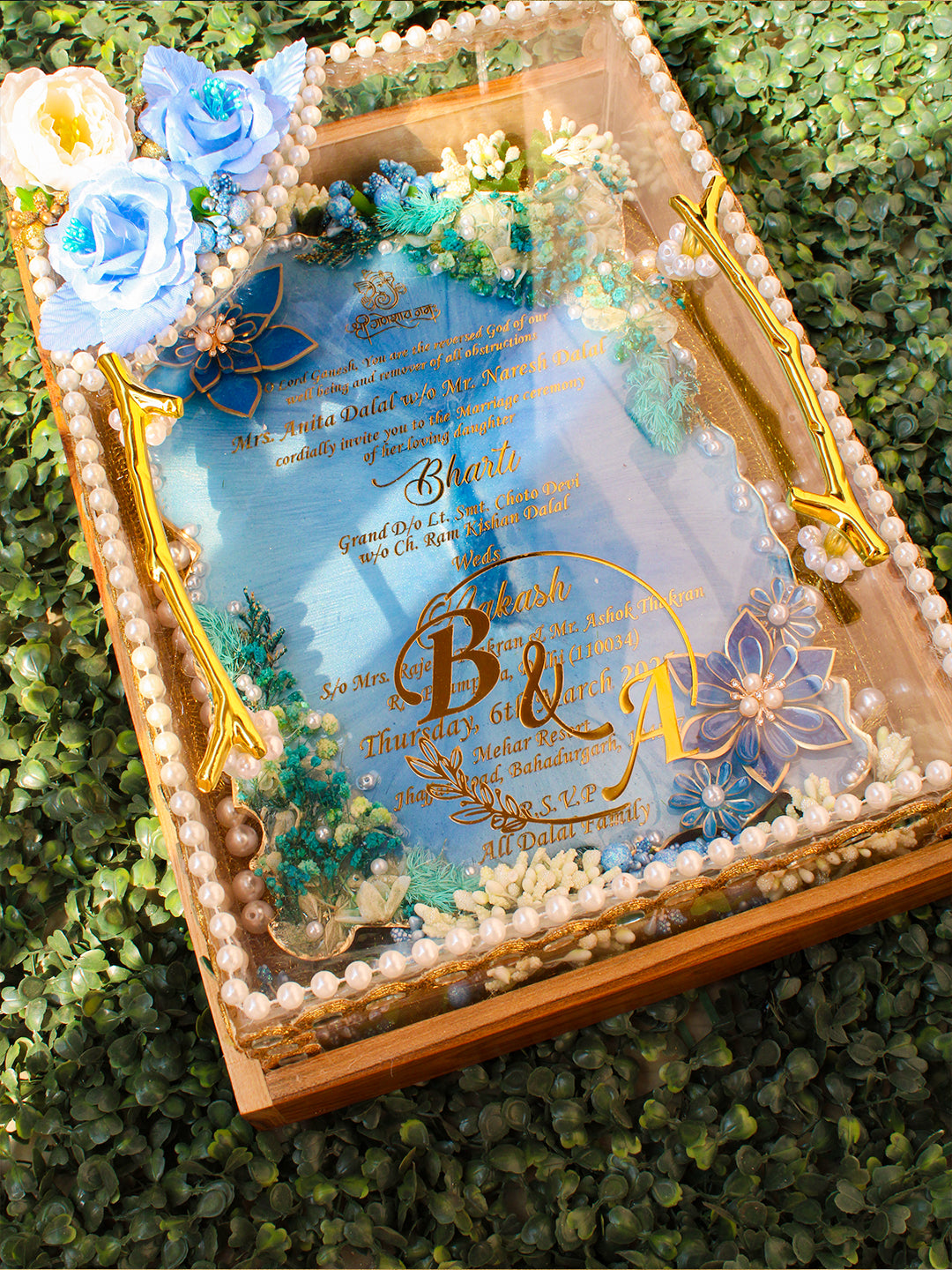 Regal Vows- Royal Resin Wedding card for First Invitation- 9x12 Inches