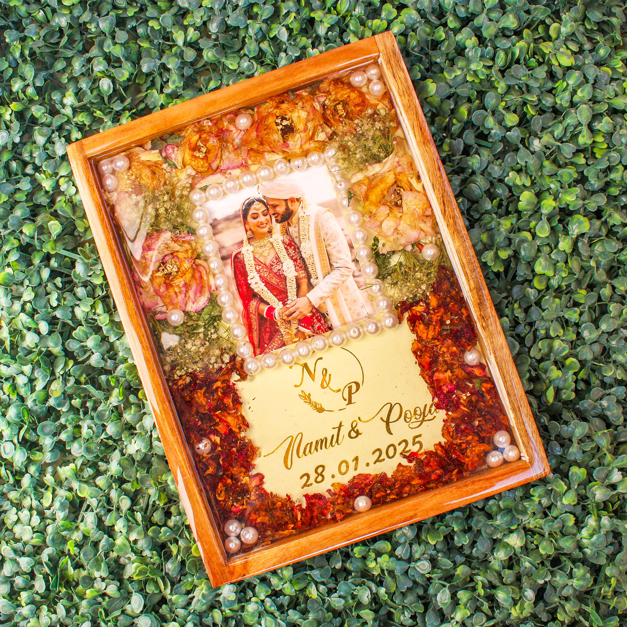 Sacred Vows- Varmala/Flower Preservation Frame- Rectangular