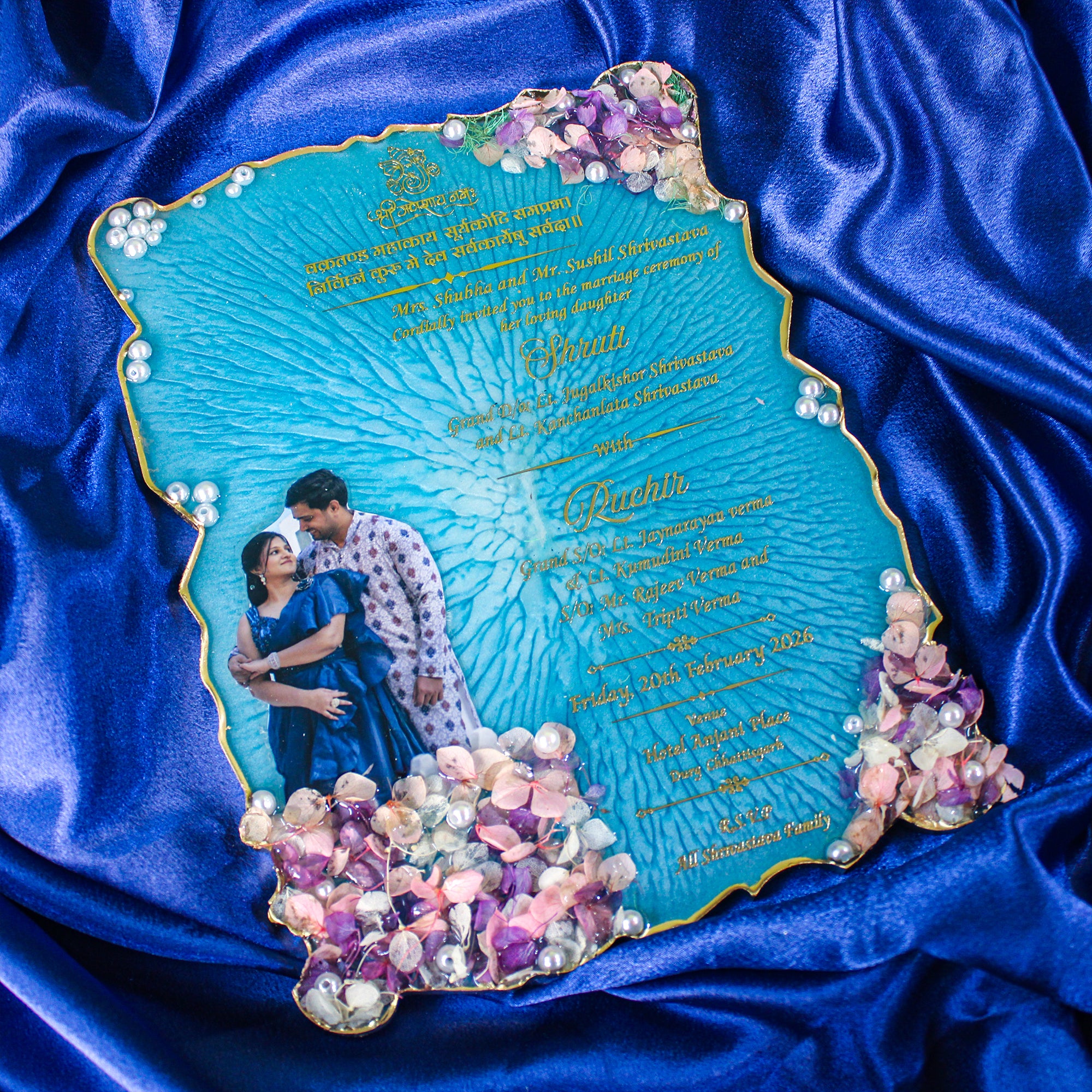 Legacy Invitation- Royal Resin Wedding card for First Invitation- 9x12 Inches