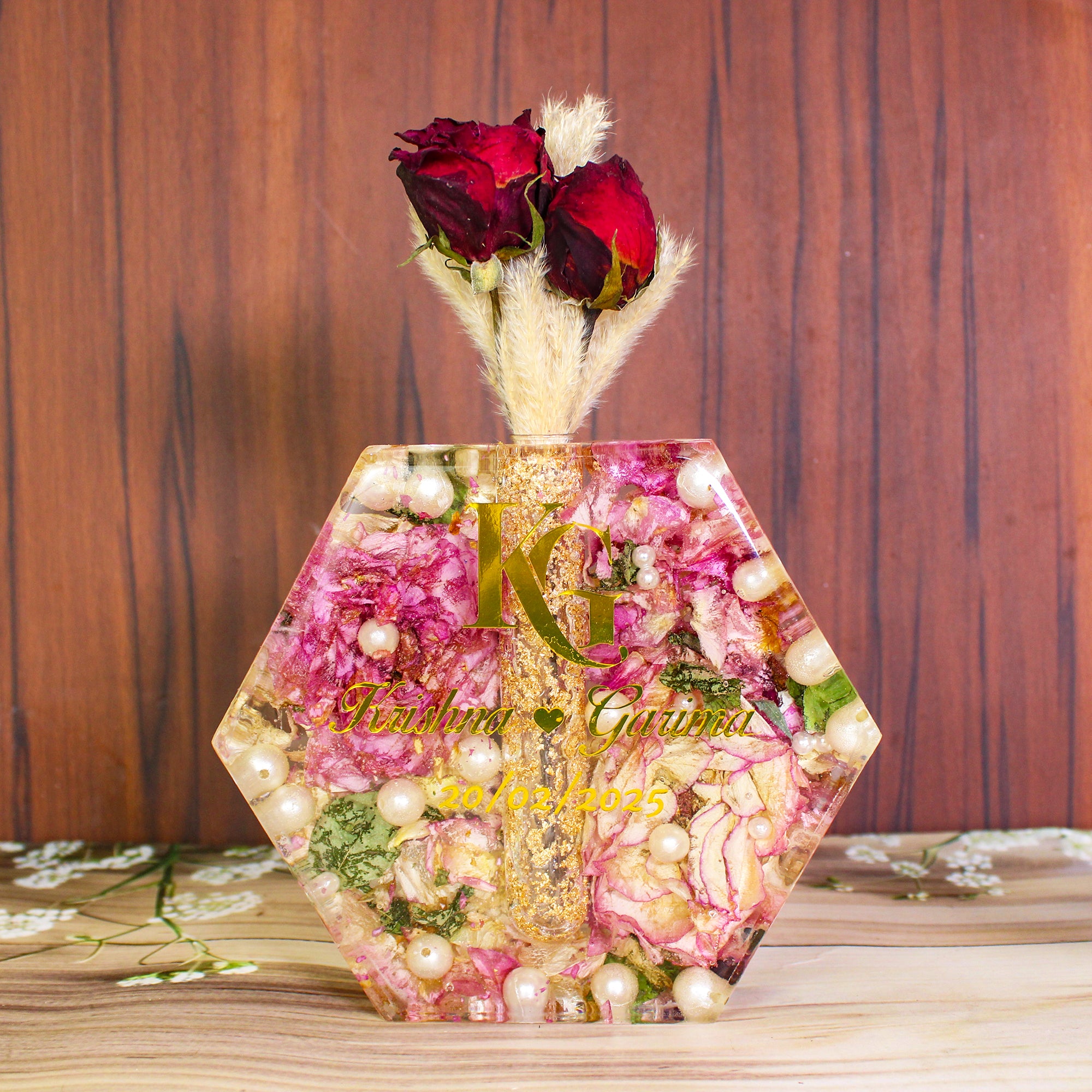Florique- Flower/Varmala Preservation Planter Keepsake
