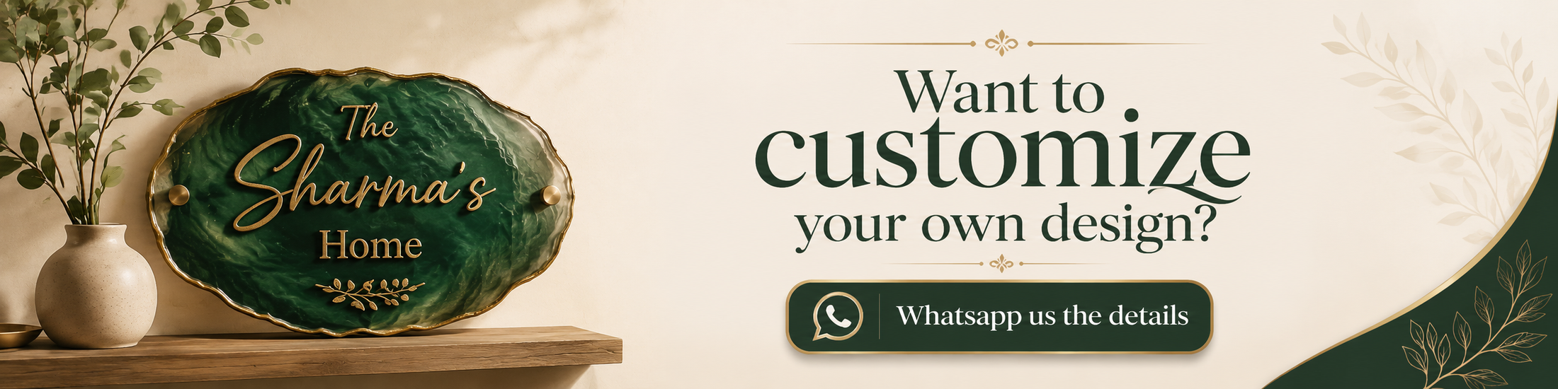 Customize your own name plate design