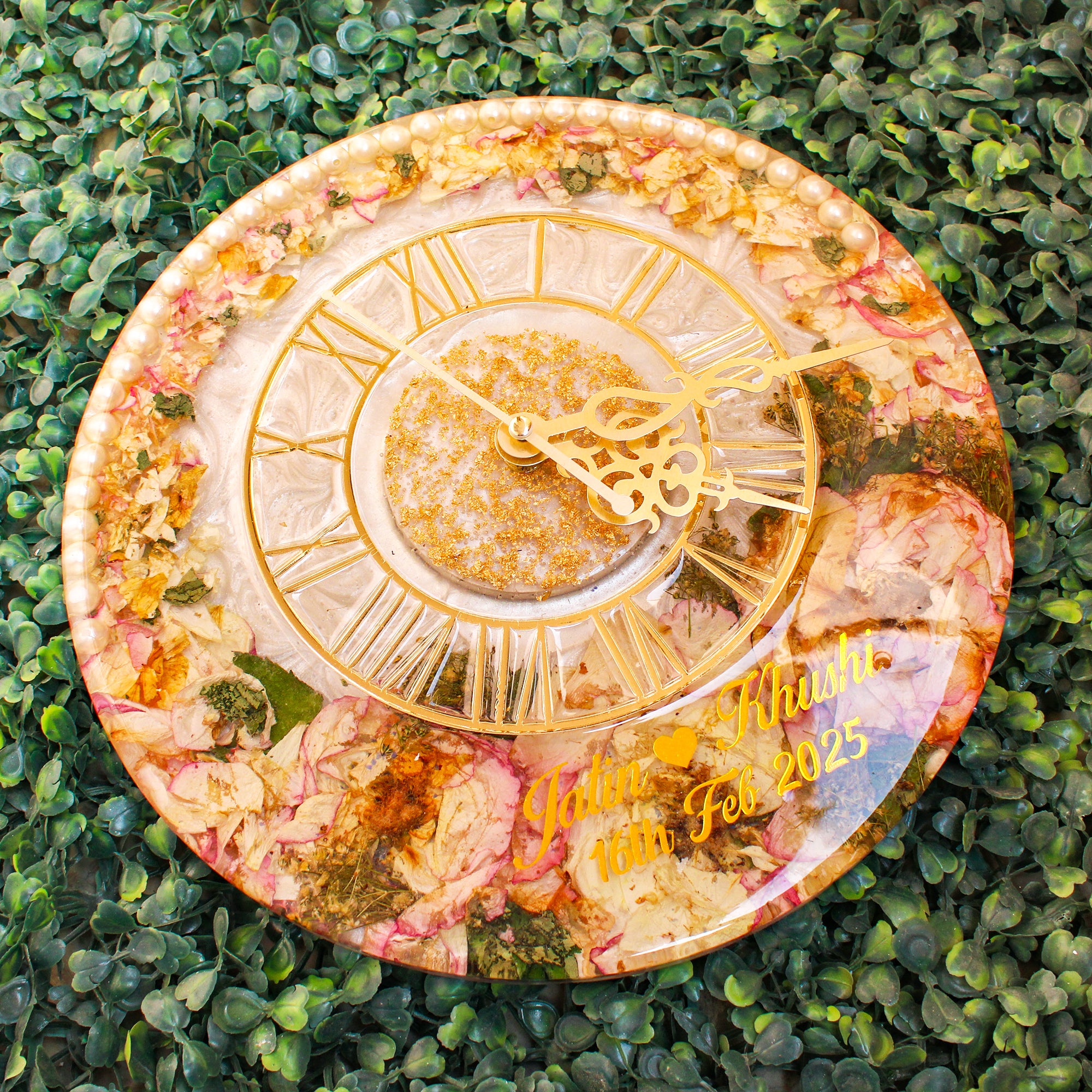 Legacy- Flower/Varmala Preservation Clock- Round